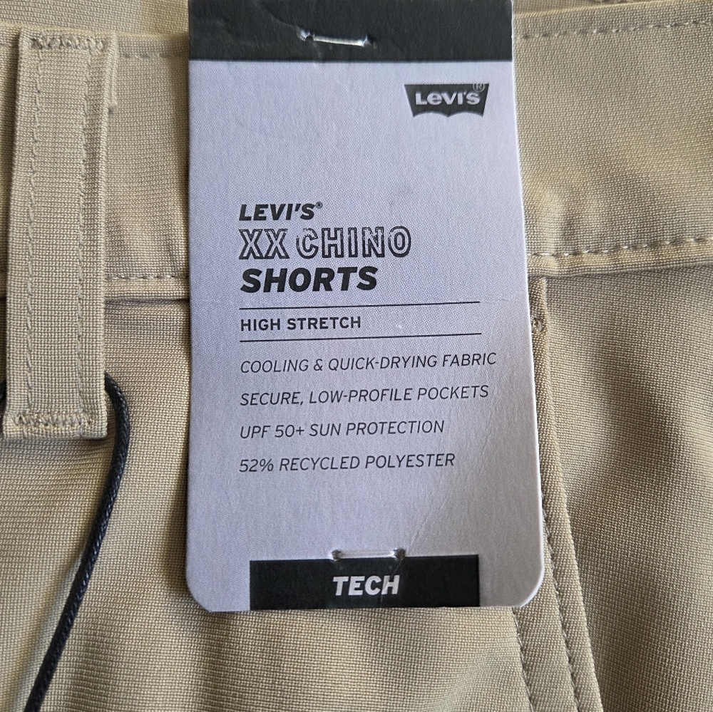 Levi's Men's Tan Cooling Tech Shorts With Upf 50+ Protection. - Picture 5 of 13